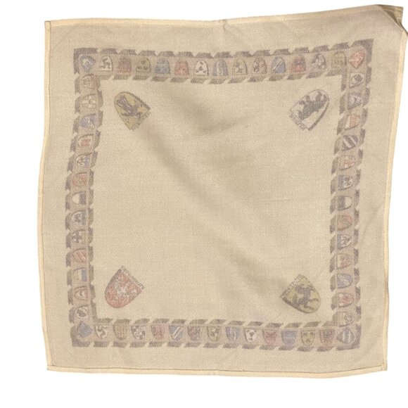 Vtg German Handkerchief 14"x14" Coat Of Arms Neck Scarf Berlin Frankfurt Munchen - Picture 7 of 7